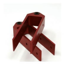 18.02R - Red Performance Bottom 25mm Rudder Gudgeon 3-Hole Mounting 